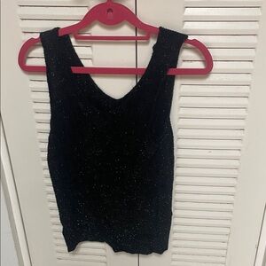 Giorgio Armani Black Sparkle Sleeveless Blouse